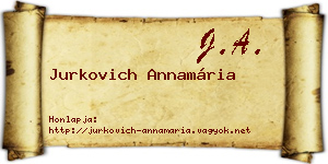 Jurkovich Annamária névjegykártya