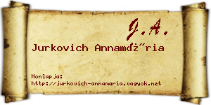 Jurkovich Annamária névjegykártya