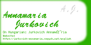 annamaria jurkovich business card